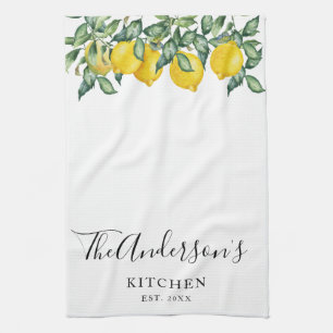 Linge De Cuisine Cuisine familiale de citrons jaunes personnalisée
