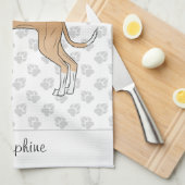 Linge De Cuisine Cuisine Italienne Faune Et Blanc Greyhound Avec No (Quart Plié)
