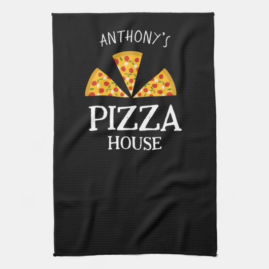 Linge De Cuisine Cuisine italienne nom personnalisé pizza maison pi (Vertical)