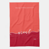 Linge De Cuisine Cuisine Kosher Script Viande avec hébreu rouge (Vertical)