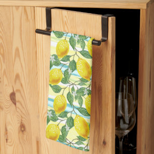 Linge De Cuisine Cuisine méditerranéenne Motif d'art du citron d'ét