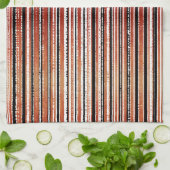 Linge De Cuisine Cuisine Motif à rayures rouges, noires et blanches (Plié)