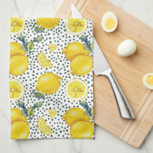 Linge De Cuisine Cuisine Motif citron aquarelle 