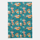Linge De Cuisine Cuisine Motif turquoise Tribal Fox (Vertical)