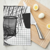 Linge De Cuisine Cuisine noir et blanc (Quart Plié)