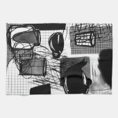 Linge De Cuisine Cuisine noir et blanc (Horizontal)