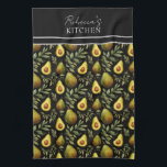 Linge De Cuisine Cuisine personnalisée Motif Avocado<br><div class="desc">Répétez l'option de nom personnalisé avocat motif. Ajoutez votre propre nom pour un tablier unique.</div>