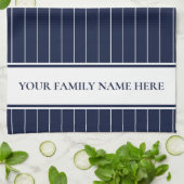 Linge De Cuisine Cuisine rayée blanche de marine moderne de famille (Plié)