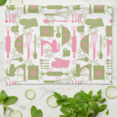 Linge De Cuisine Cuisine rétro rose (Plié)