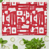 Linge De Cuisine Cuisine rétro rouge (Plié)