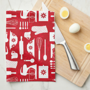 Linge De Cuisine Cuisine rétro rouge
