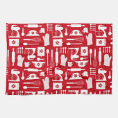 Linge De Cuisine Cuisine rétro rouge (Horizontal)