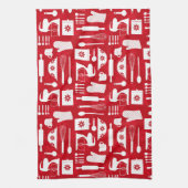 Linge De Cuisine Cuisine rétro rouge (Vertical)