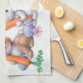 Linge De Cuisine Cuisine rétro vintage lapins Esater (Quart Plié)