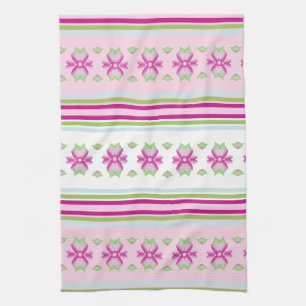 Linge De Cuisine Cuisine rose bleue et verte à fleurs