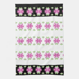 Linge De Cuisine Cuisine rose et verte à fleurs