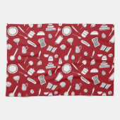 Linge De Cuisine Cuisine rouge rétro (Horizontal)