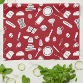 Linge De Cuisine Cuisine Rouge Rétro (Plié)