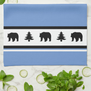 Linge De Cuisine Cuisine Serviette-Yellowstone Lodge 3 Ours et arbr
