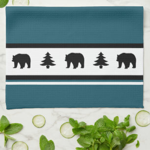 Linge De Cuisine Cuisine Serviette-Yellowstone Lodge 3 Ours et arbr