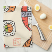 Linge De Cuisine Cuisine sushi, design motif sans soudure. (Quart Plié)