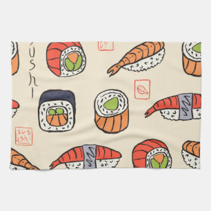 Linge De Cuisine Cuisine sushi, design motif sans soudure.