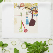 Linge De Cuisine Cuisine toscane - ustensiles sur floral (Plié)