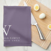 Linge De Cuisine Cuisine violette élégante au monogramme familial (Quart Plié)