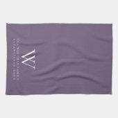 Linge De Cuisine Cuisine violette élégante au monogramme familial (Horizontal)