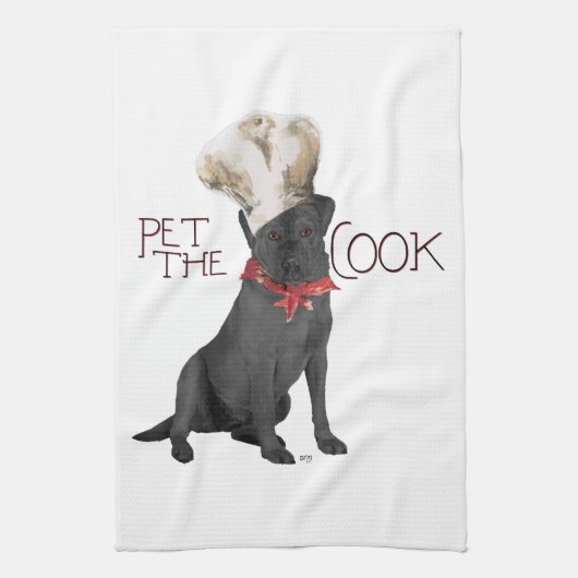 Linge De Cuisine Cuisinier Labrador Retriever Noir (Vertical)