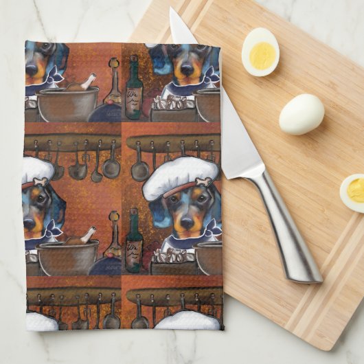 Linge De Cuisine Cuisiniers Dachshund (Quart Plié)