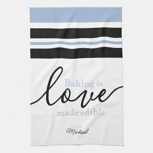 Linge De Cuisine Cuisson personnalisée est Love Made Facile Script (Vertical)