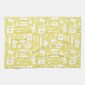 Linge De Cuisine Cuisson rétro jaune (Horizontal)