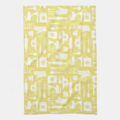 Linge De Cuisine Cuisson rétro jaune (Vertical)