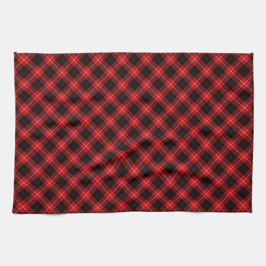 Linge De Cuisine Cunningham Tartan rouge noir (Horizontal)