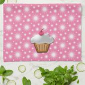 Linge De Cuisine Cupcake aux cerises roses (Plié)