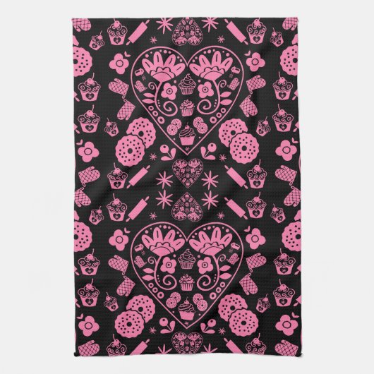 Linge De Cuisine Cupcake Baking Folk Art (Vertical)