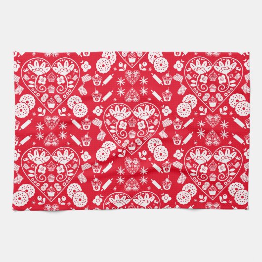 Linge De Cuisine Cupcake Baking Folk Art (Horizontal)