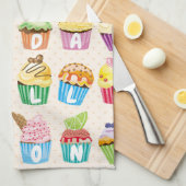 Linge De Cuisine Cupcakes Happy Birthday Ajouter Votre Nom Cute Goo (Quart Plié)