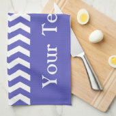 Linge De Cuisine Curacao Blue Wave Chevron personnalisable (Quart Plié)