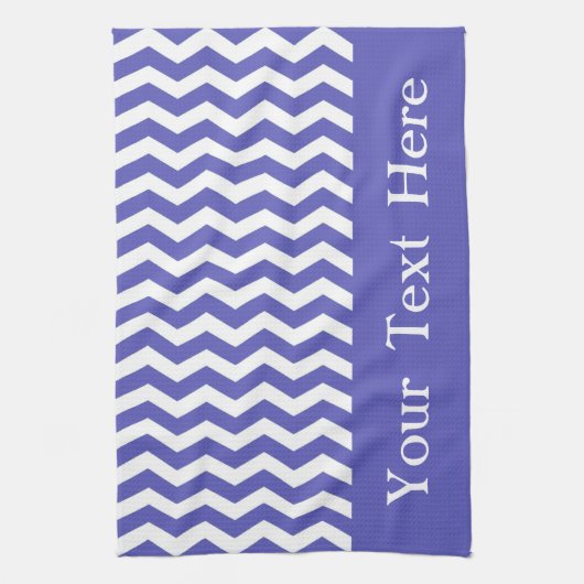 Linge De Cuisine Curacao Blue Wave Chevron personnalisable (Vertical)