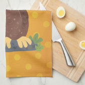 Linge De Cuisine Curieux et drôle dessin animé de chouette brune (Quart Plié)