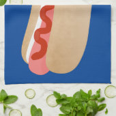 Linge De Cuisine Curieux hot dog Weiner dessin animé (Plié)