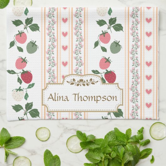 Linge De Cuisine Custom beautiful retro pattern botanical mama (Plié)