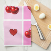 Linge De Cuisine Custom Cherry Heart Checkerboard Pattern (Quart Plié)