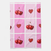 Linge De Cuisine Custom Cherry Heart Checkerboard Pattern (Vertical)