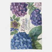 Linge De Cuisine Custom Family Name Watercolor Hydrangea (Vertical)