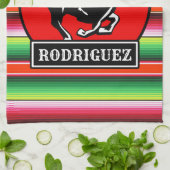 Linge De Cuisine CUSTOM NAME Charro Horse Spanish Mexican Serape (Plié)