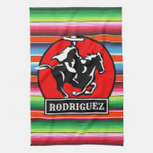 Linge De Cuisine CUSTOM NAME Charro Horse Spanish Mexican Serape (Vertical)