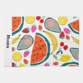 Linge De Cuisine Custom Name Cute Fruits Background (Horizontal)